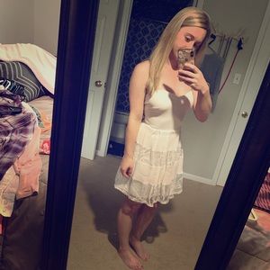 White strapless dress